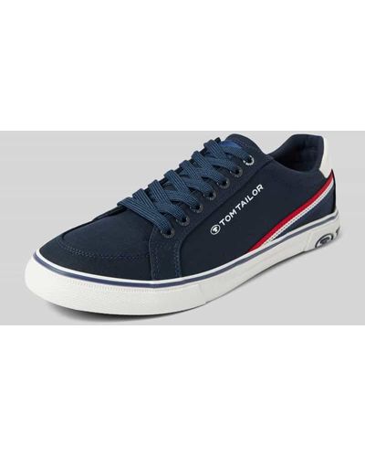 Tom Tailor Sneaker mit Kontraststreifen Modell 'Basic Canvas Stripe' - Blau