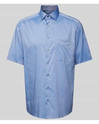 Eterna Comfort Fit Business-Hemd mit 1/2-Arm - Blau