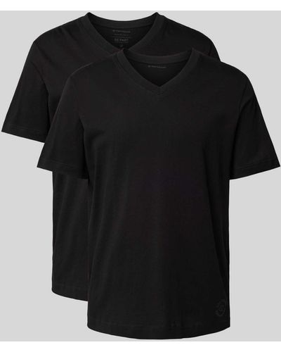 Tom Tailor T-shirt Met V-hals - Zwart