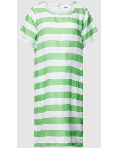 FROGBOX Knielange T-shirtjurk Met Blokstrepen - Groen