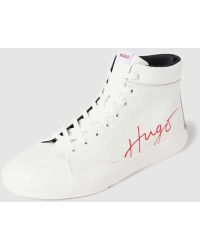 HUGO High Top Sneaker mit Kontrastbesatz Modell 'Dyer' - Natur