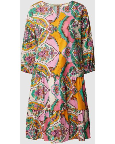 Smith & Soul Knielanges Kleid mit Allover-Muster Modell 'Kaleid' - Grau