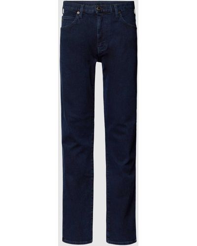 Emporio Armani Straight Leg Jeans mit Label-Applikation - Blau