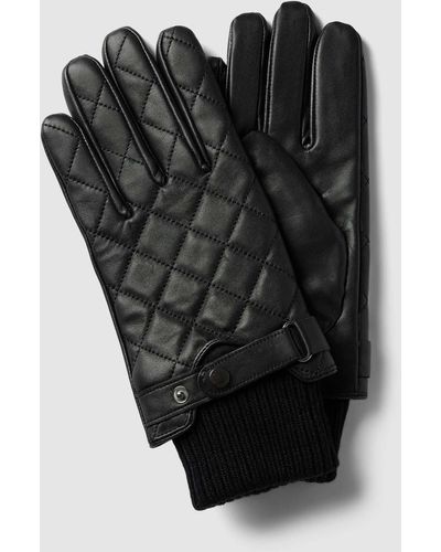Barbour Handschuhe mit verstellbarem Riegel Modell 'QUILTED' - Schwarz