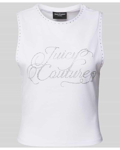 Juicy Couture Tanktop mit Ziersteinbesatz Modell 'BLAINE' - Weiß