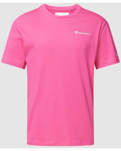 Champion T-Shirt mit Label-Stitchings - Pink