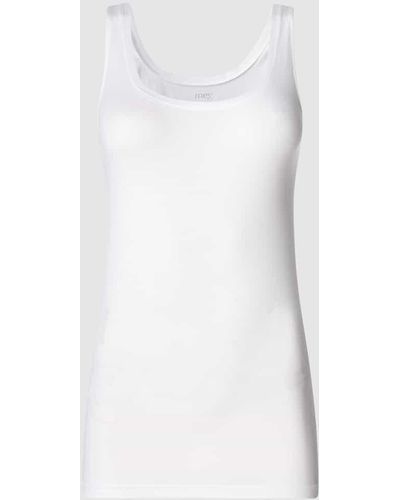 Mey Top mit Rundhalsausschnitt Modell 'Organic' - Weiß