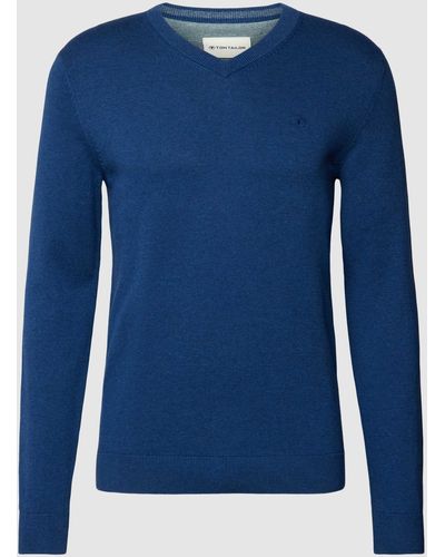 Tom Tailor Gebreide Pullover Met V-hals - Blauw