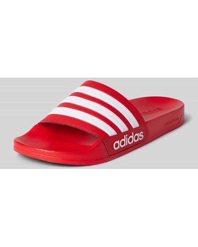 adidas Sandalette mit Streifenmuster Modell 'ADILETTE SHOWER' - Rot