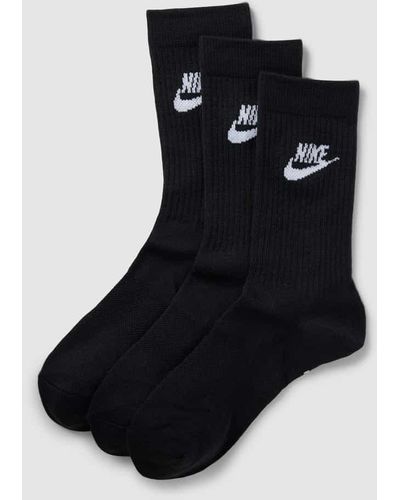 Nike Socken mit Label-Stitching im 3er-Pack - Schwarz