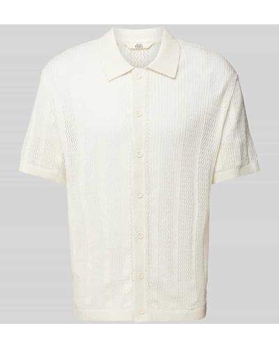 Redefined Rebel Regular Fit Freizeithemd mit Lochmuster Modell 'JON' - Weiß