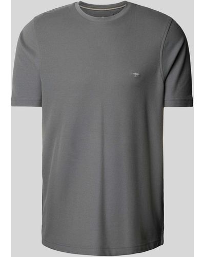 Fynch-Hatton T-shirt Met Logostitching - Grijs