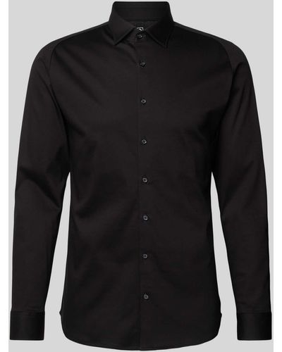 DESOTO Slim Fit Zakelijk Overhemd Met Kentkraag - Zwart