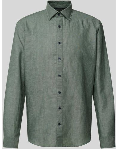 Jake*s Slim Fit Zakelijk Overhemd Met Kentkraag - Groen