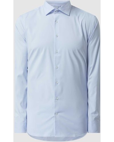 Seidensticker Slim Fit Zakelijk Overhemd Van Twill - Vochtregulerend - Blauw
