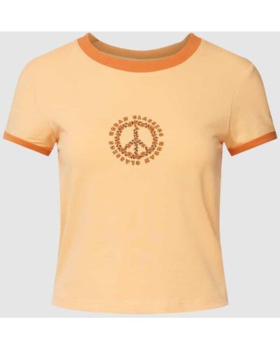 Urban Classics Cropped Shirt mit Rundhalsausschnitt - Orange
