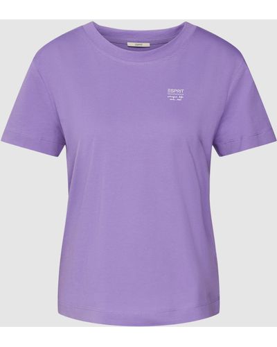 Esprit T-Shirt mit Label-Print - Lila