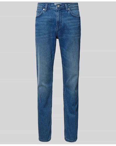 Tom Tailor Slim Fit Jeans in unifarbenem Design Modell 'Josh' - Blau