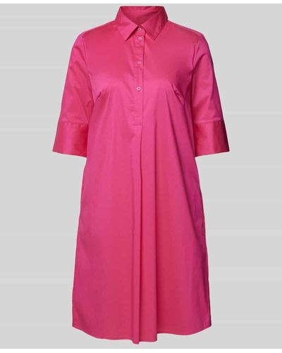 christian berg Knielanges Kleid mit kurzer Knopfleiste - Pink
