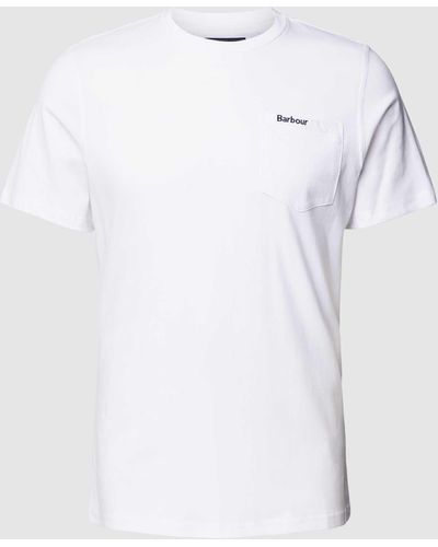 Barbour T-Shirt mit Brusttasche Modell 'Langdon' - Weiß