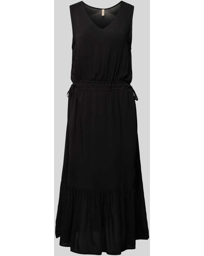 Soya Concept Maxi-jurk Van Viscose Met V-hals - Zwart