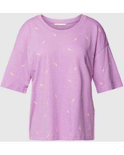 Edc By Esprit T-shirt Met All-over Print - Roze