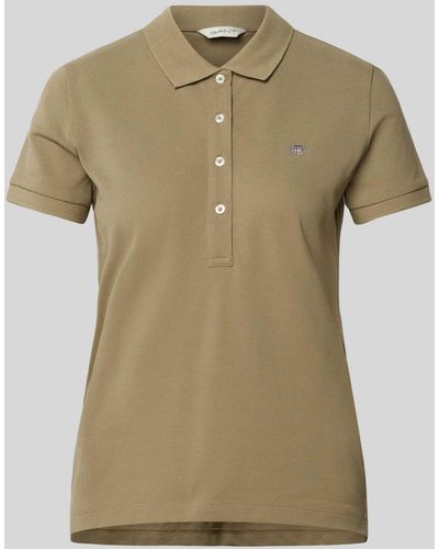 GANT Slim Fit Poloshirt mit Label-Stitching - Grün