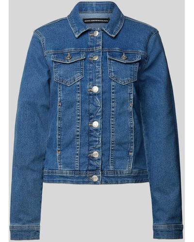 ONLY Jeansjacke mit Brustpattentaschen Modell 'WONDER LIFE' - Blau