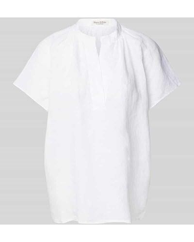 Marc O' Polo Blusenshirt mit Tunikakragen - Weiß