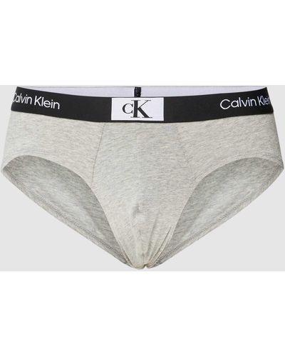 Calvin Klein Slip mit Label-Detail - Grau