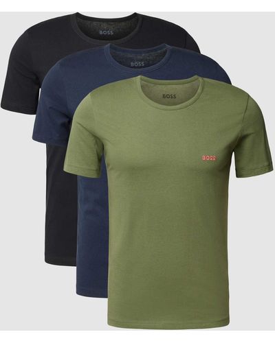 BOSS T-shirt Met Logostitching - Groen
