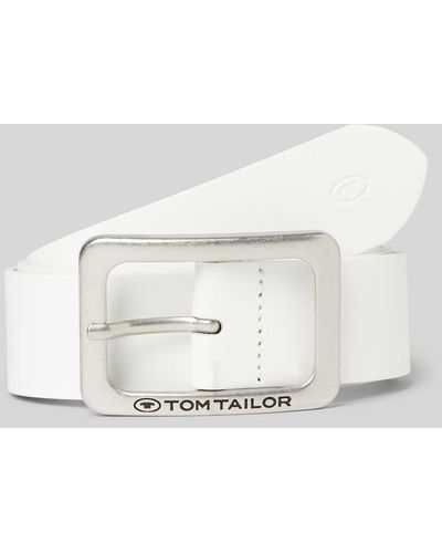 Tom Tailor Fein strukturierter Ledergürtel mit Dornschließe Modell 'SANDRA' - Natur