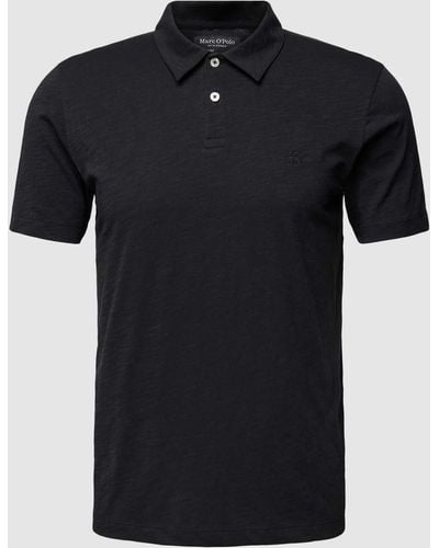 Marc O' Polo Shaped Fit Poloshirt Met Labelstitching - Zwart
