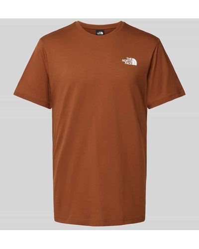 The North Face T-Shirt mit Label-Print Modell 'REDBOX' - Braun