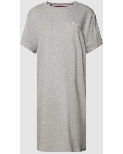 Tommy Hilfiger Nachthemd mit Label-Print - Grau
