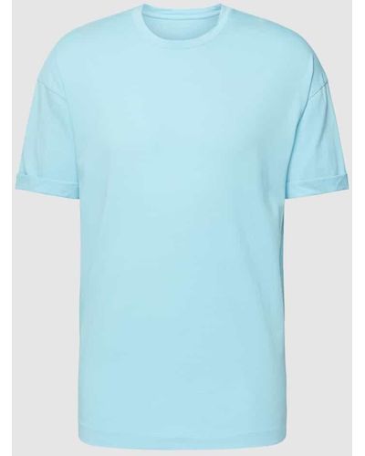 DRYKORN T-Shirt mit fixierten Ärmelumschlägen Modell 'THILO' - Blau