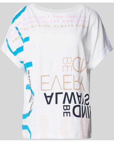 comma casual identity T-shirt Met All-over Statementprint - Wit