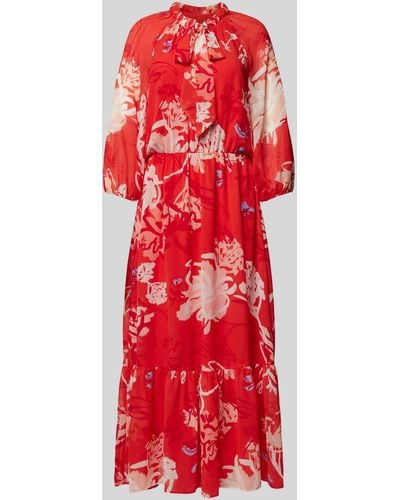 S.oliver Maxi-jurk Met Bloemenmotief - Rood