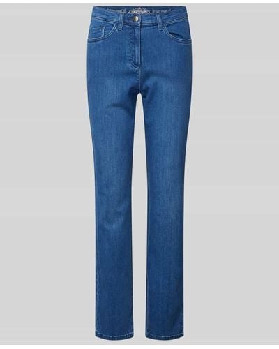 RAPHAELA by BRAX Regular Fit Jeans im 5-Pocket-Design Modell 'Lora' - Blau