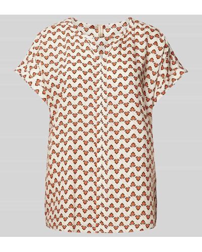 Soya Concept Blusenshirt mit Allover-Muster Modell 'DORELLA' - Natur