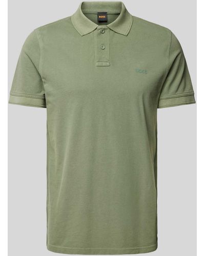 BOSS Regular Fit Poloshirt mit Label-Print Modell 'Prime' - Grün