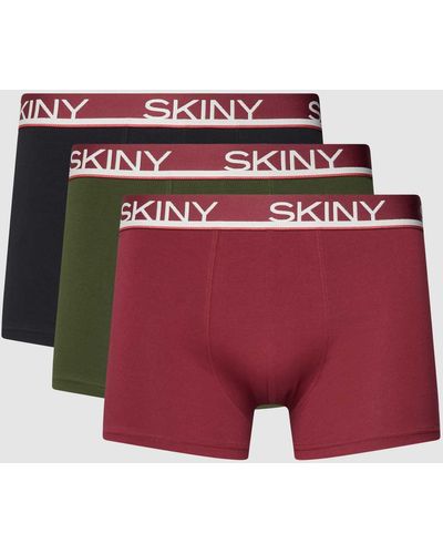 SKINY Trunks mit Label-Details im 3er-Pack - Rot