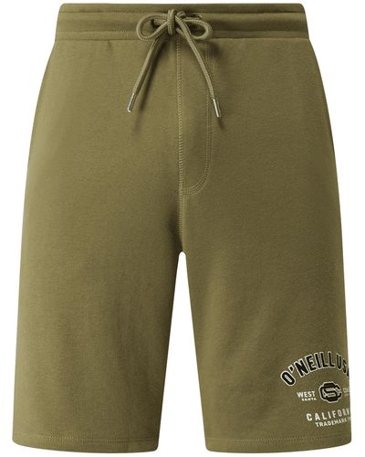 O'neill Sportswear Sweatshorts Met Logo-flockprint - Groen