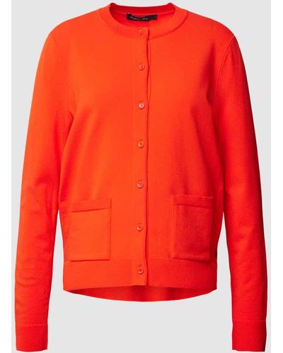 Marc Cain Strickjacke mit Label-Applikation Modell 'ADDITIONS' - Rot