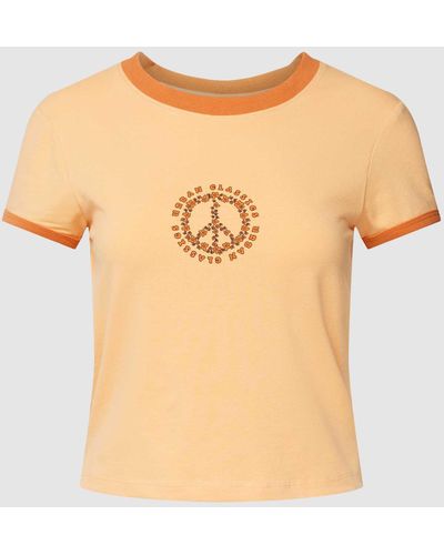 Urban Classics Kort Shirt Met Ronde Hals - Oranje