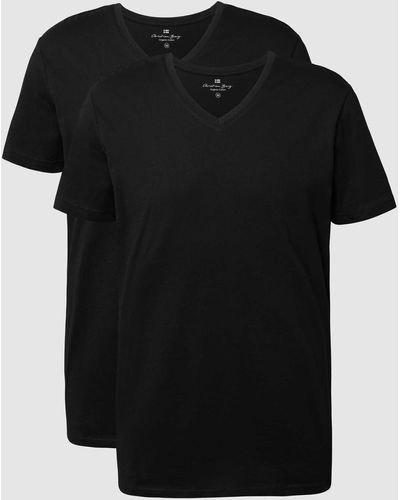 Christian Berg Men T-shirt Van Biologisch Katoen In Een Set Van 2 Stuks - Zwart