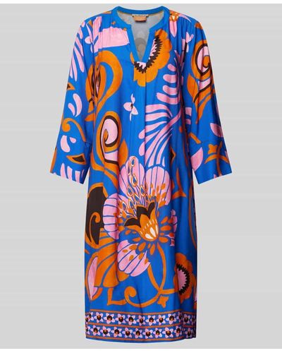 Smith & Soul Kleid aus Viskose mit Allover-Muster - Blau