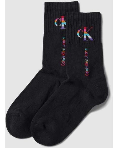 Calvin Klein Socken mit Label-Details im 2er-Pack - Schwarz