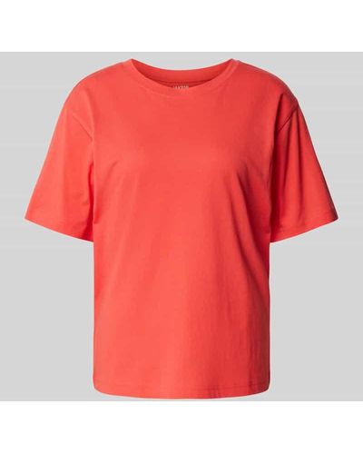 Jake*s Oversized T-Shirt mit überschnittenen Schultern - Rot
