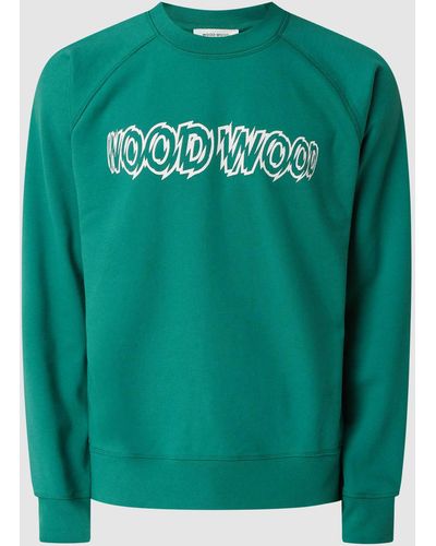 WOOD WOOD Sweatshirt mit Logo-Print - Grün